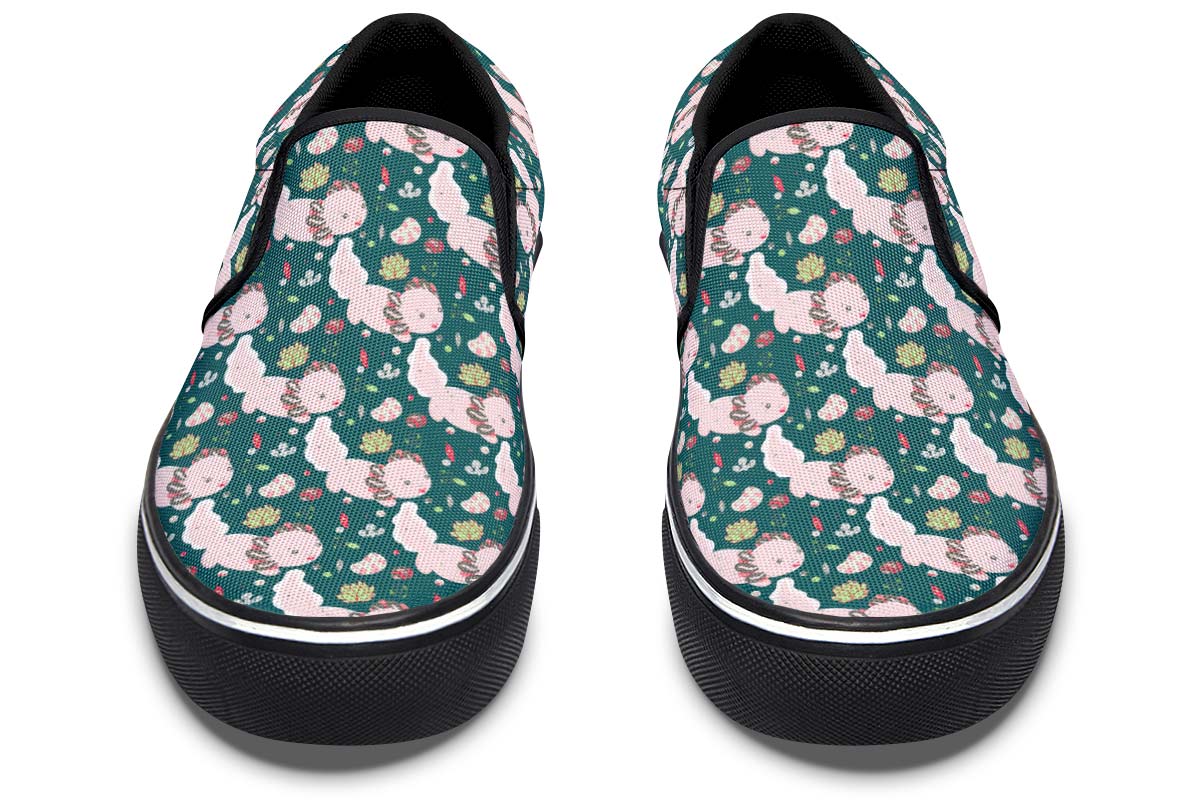 Cute Axolotl Pattern Slip-On Shoes