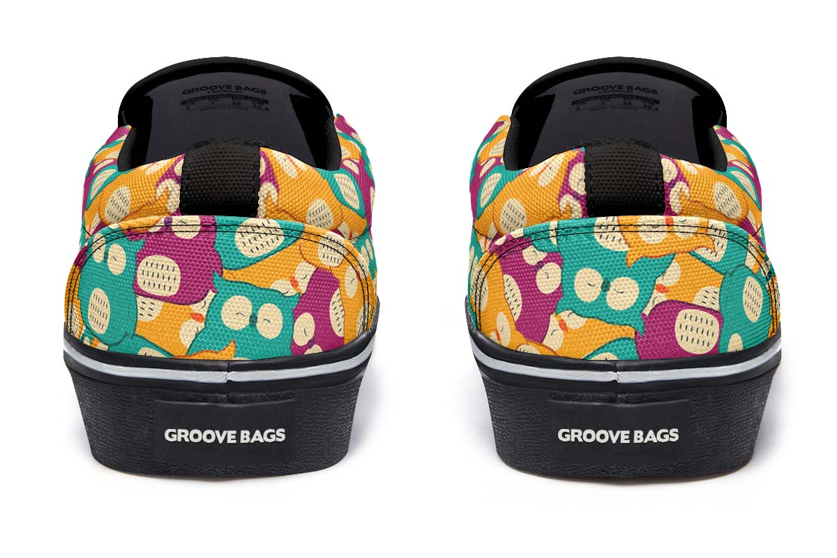 Cute Owl Pattern Slip-On Shoes