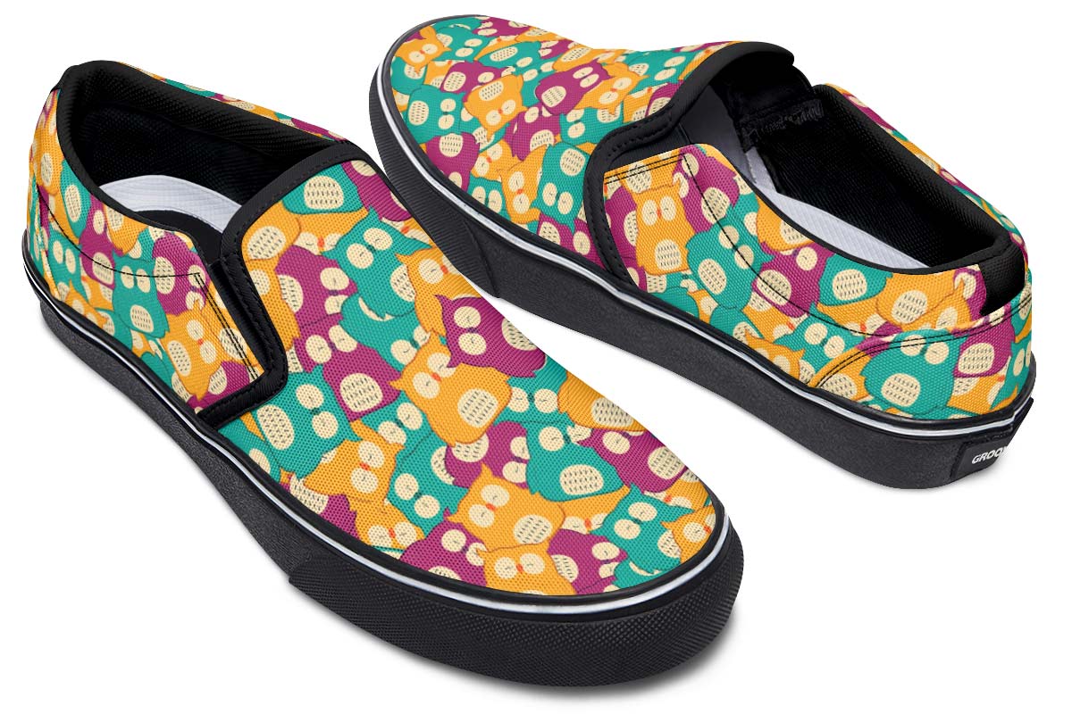 Cute Owl Pattern Slip-On Shoes