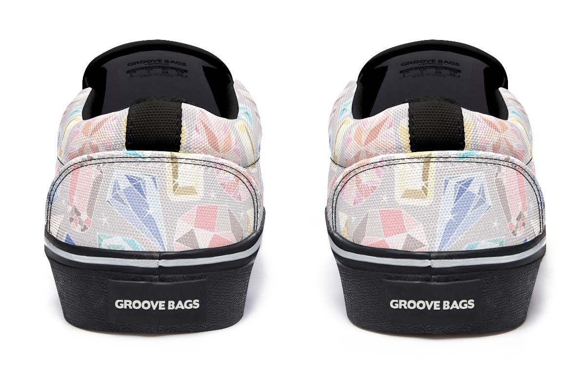 Diamond Pattern Slip-On Shoes