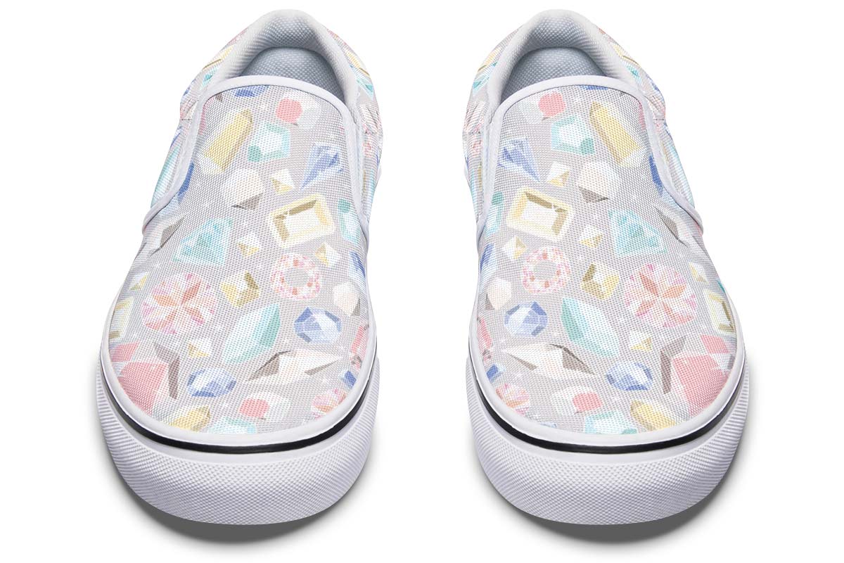 Diamond Pattern Slip-On Shoes