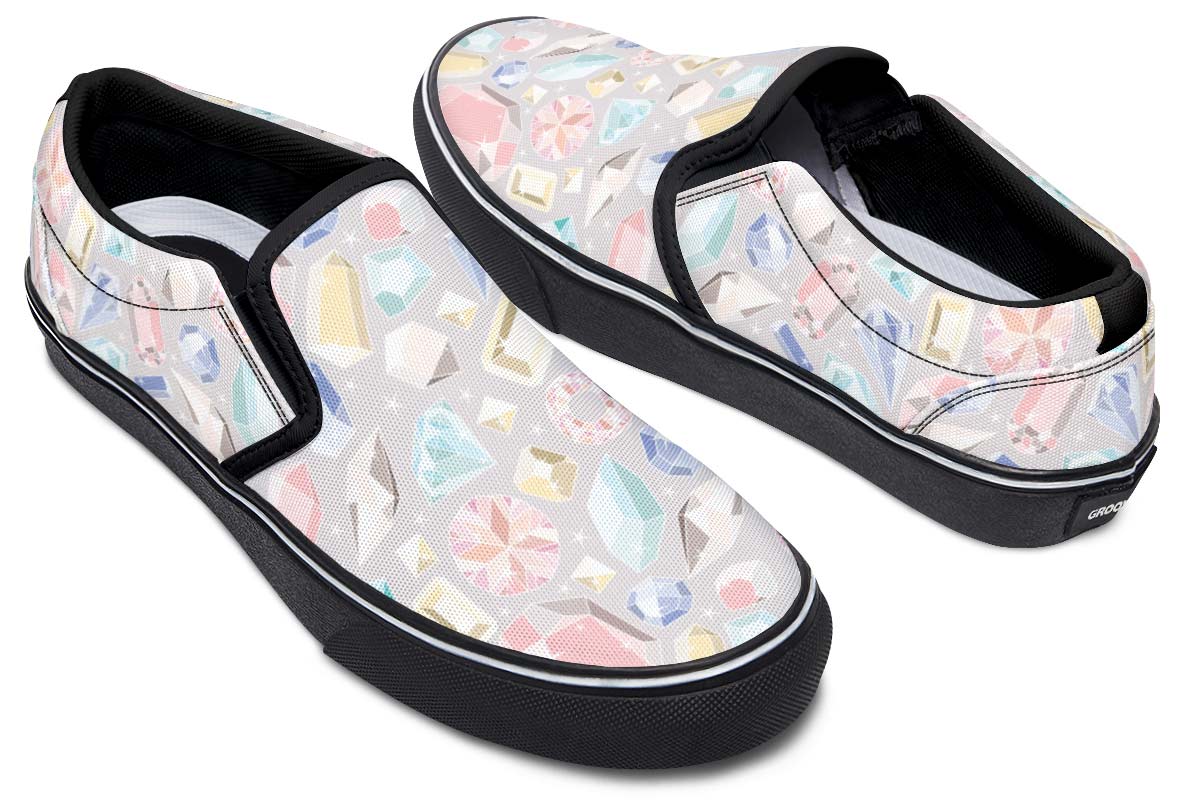 Diamond Pattern Slip-On Shoes