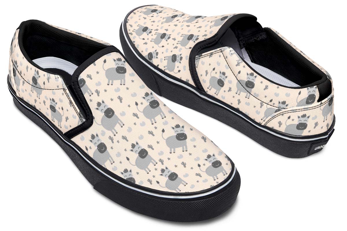 Donkey Pattern Slip-On Shoes