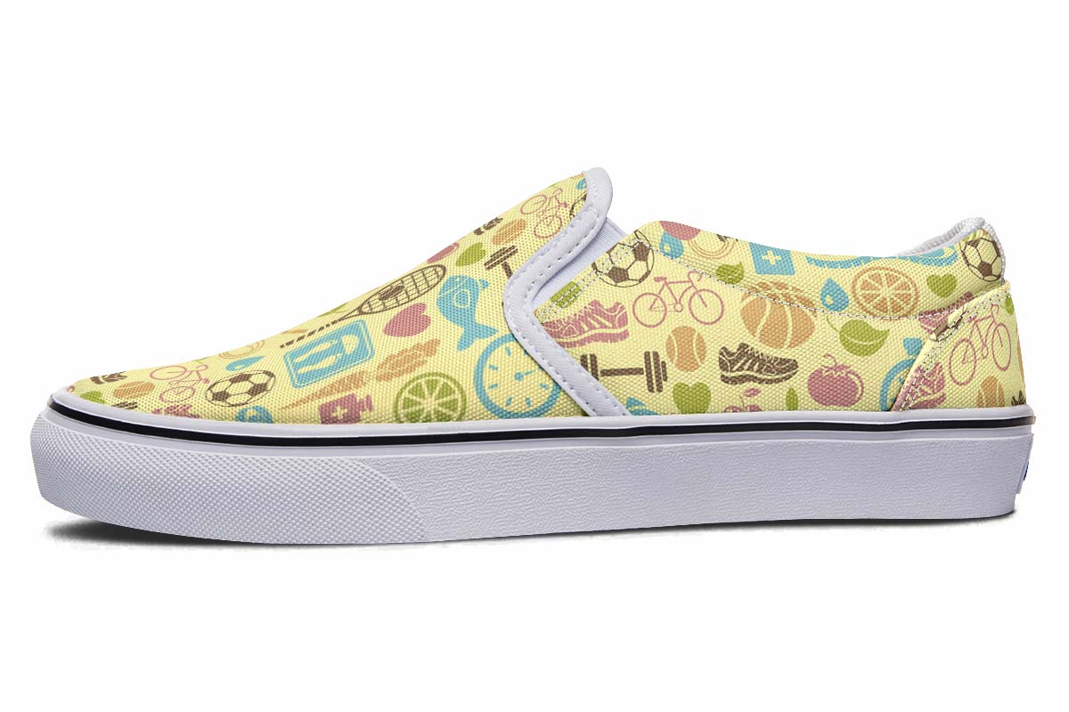 Fitness Training Pattern Slip-On Shoes