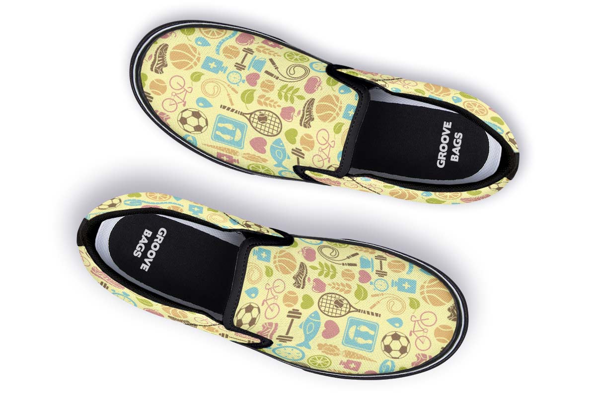 Fitness Training Pattern Slip-On Shoes