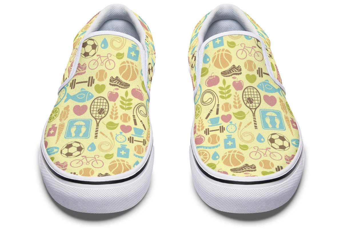 Fitness Training Pattern Slip-On Shoes