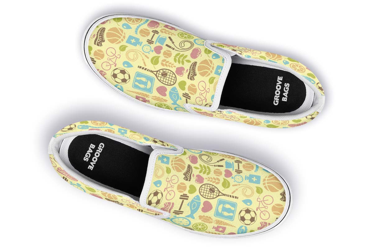 Fitness Training Pattern Slip-On Shoes