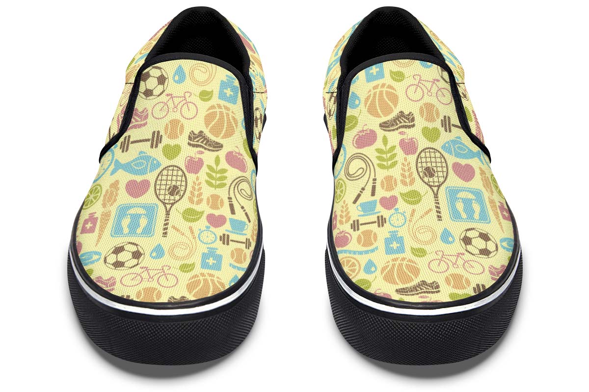 Fitness Training Pattern Slip-On Shoes