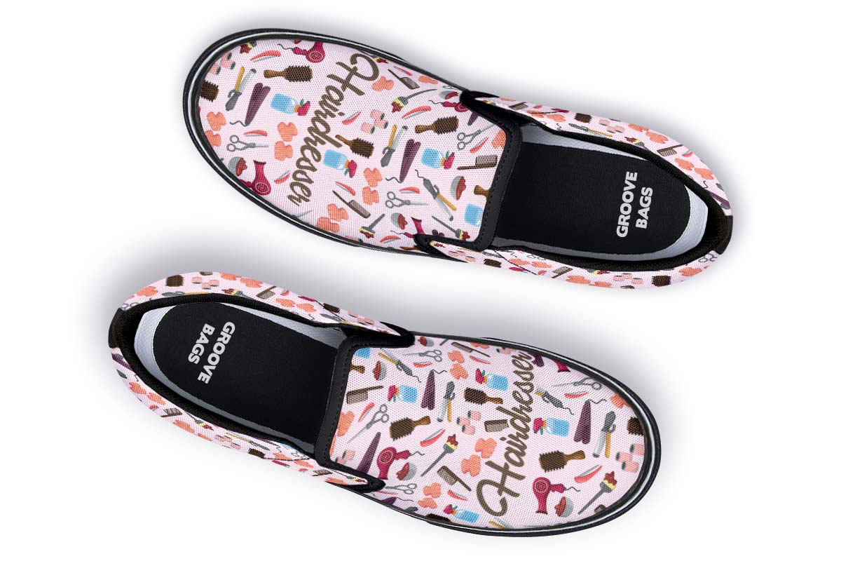 Hairdresser Pattern Slip-On Shoes