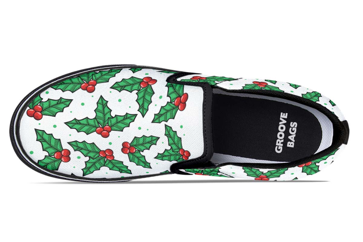Mistletoe Pattern Slip-On Shoes