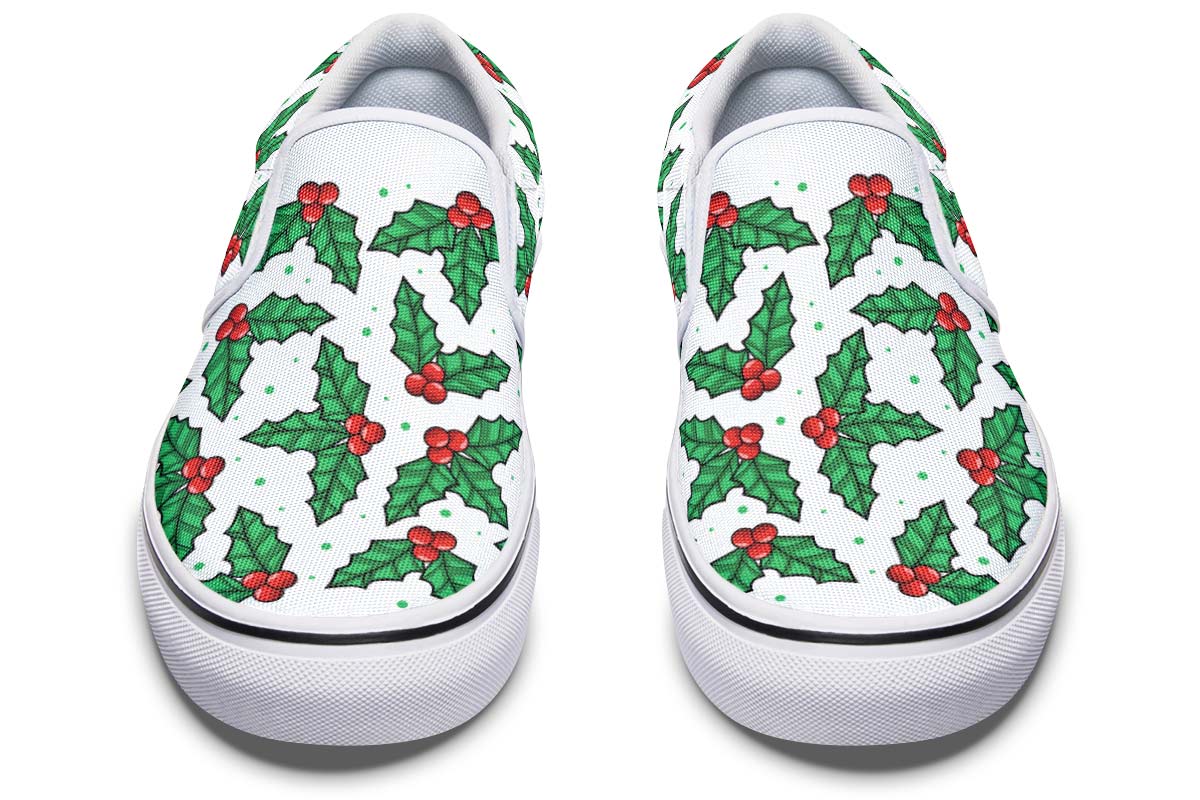 Mistletoe Pattern Slip-On Shoes