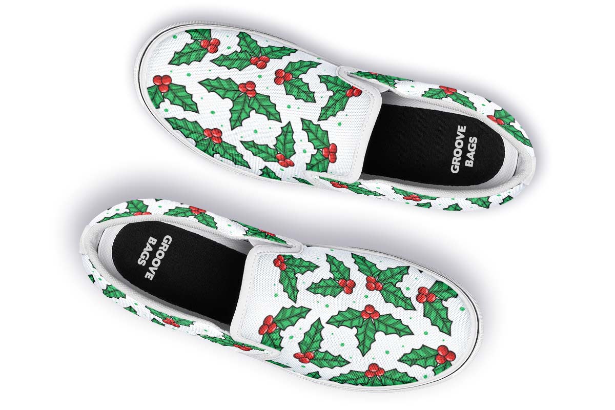 Mistletoe Pattern Slip-On Shoes