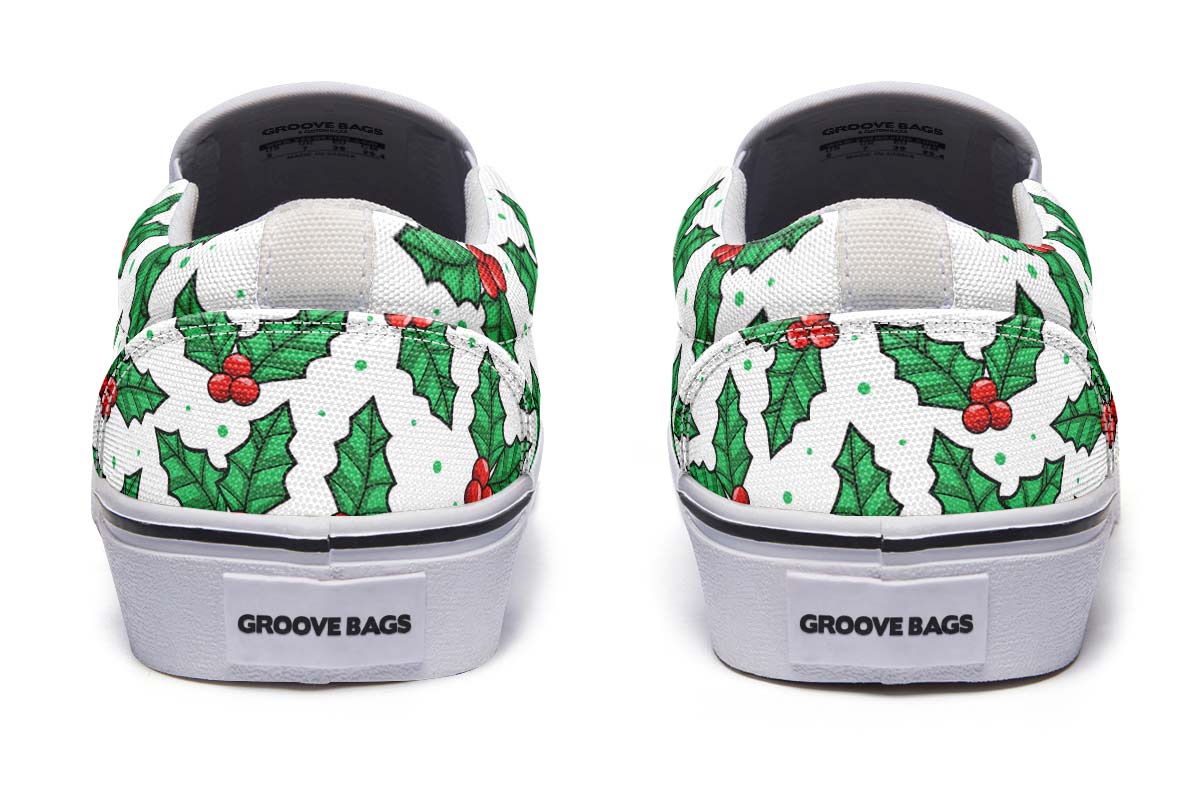 Mistletoe Pattern Slip-On Shoes