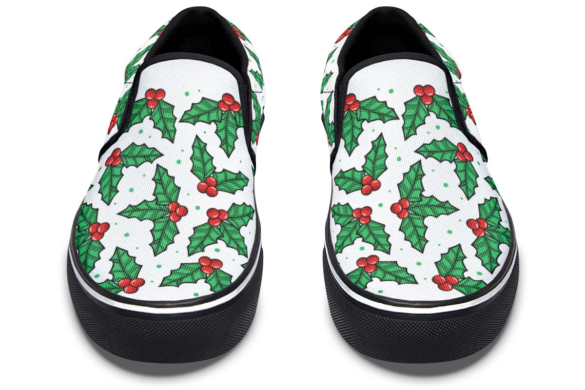 Mistletoe Pattern Slip-On Shoes