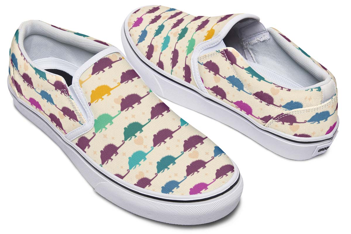 Opossum Pattern Slip-On Shoes