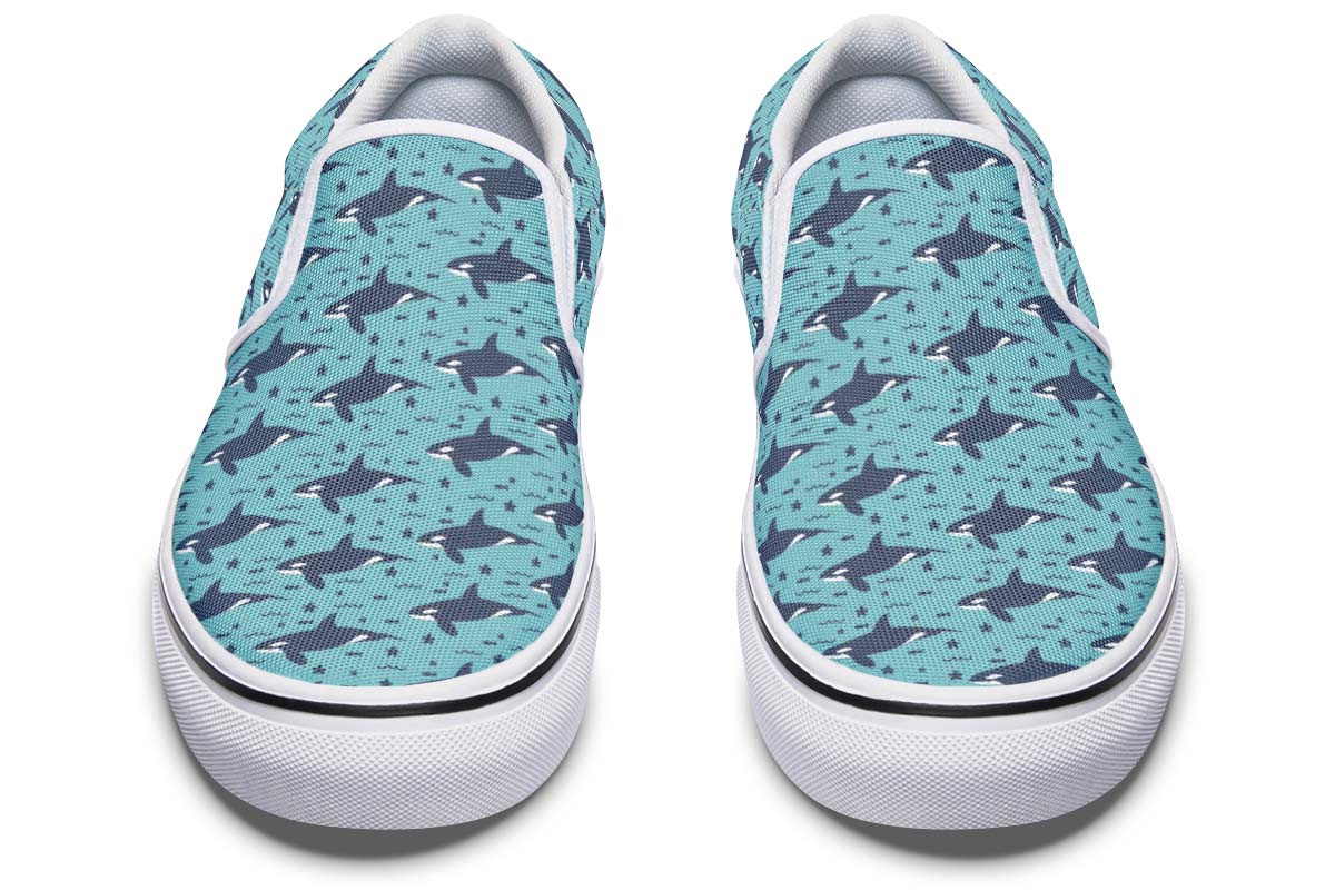 Orca Pattern Slip-On Shoes