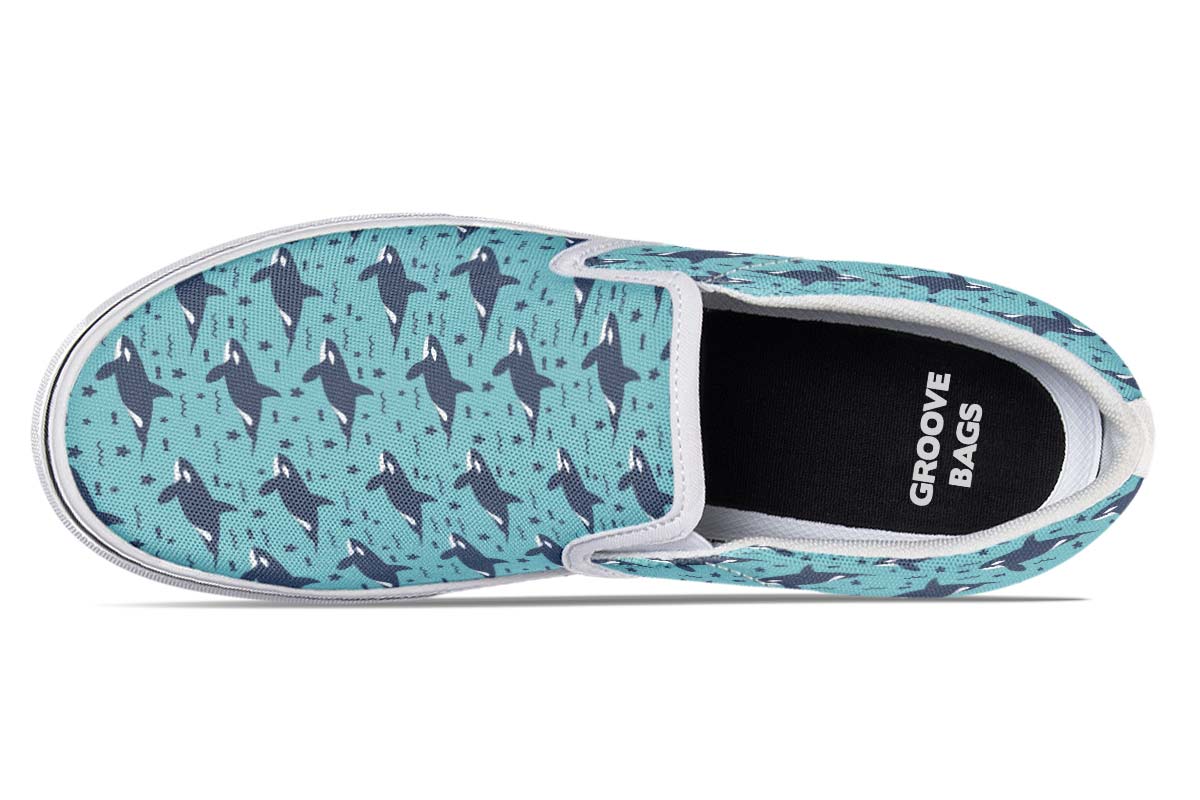 Orca Pattern Slip-On Shoes