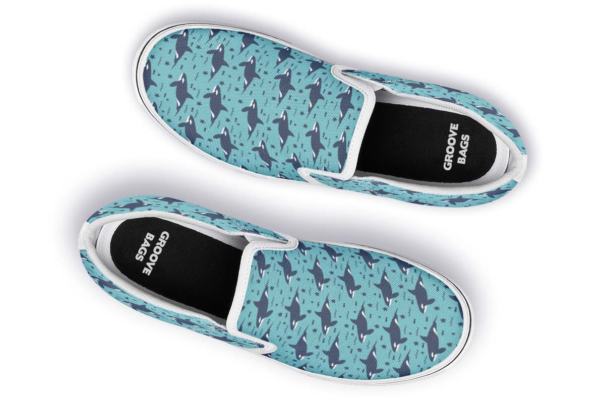 Orca Pattern Slip-On Shoes