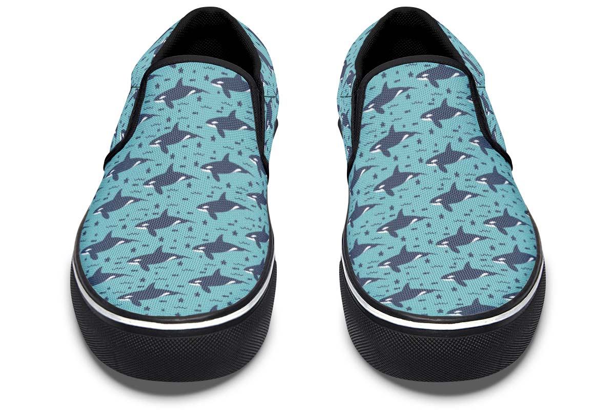 Orca Pattern Slip-On Shoes