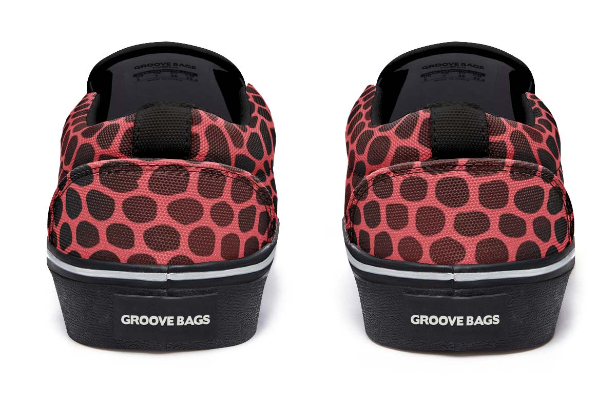 Pink Reptile Design Slip-On Shoes