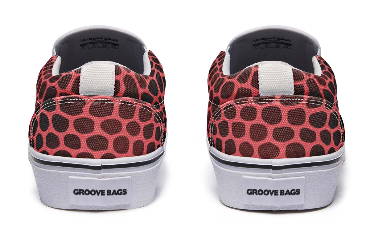 Pink Reptile Design Slip-On Shoes