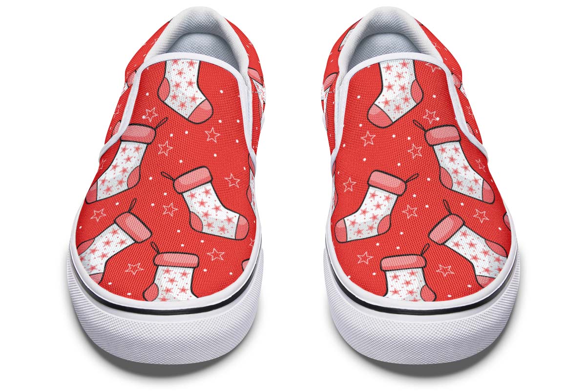 Red Stockings Slip-On Shoes
