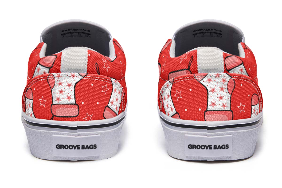 Red Stockings Slip-On Shoes