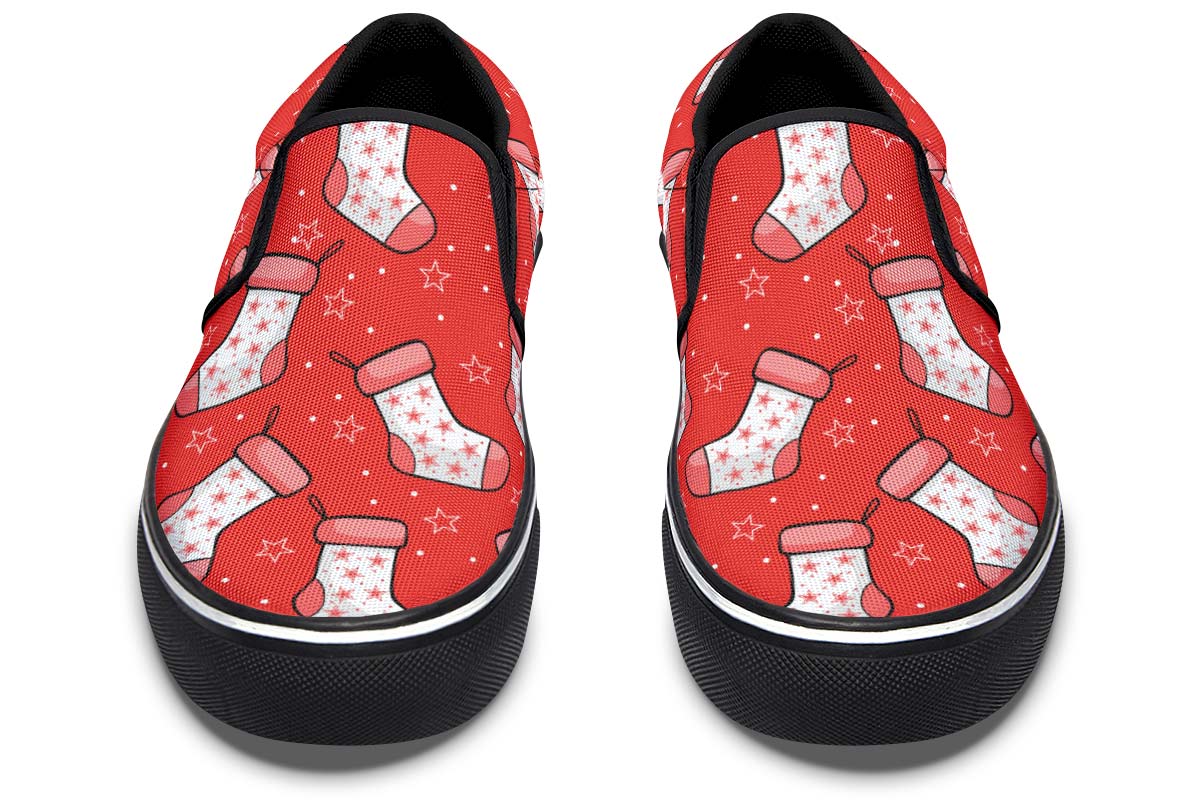 Red Stockings Slip-On Shoes