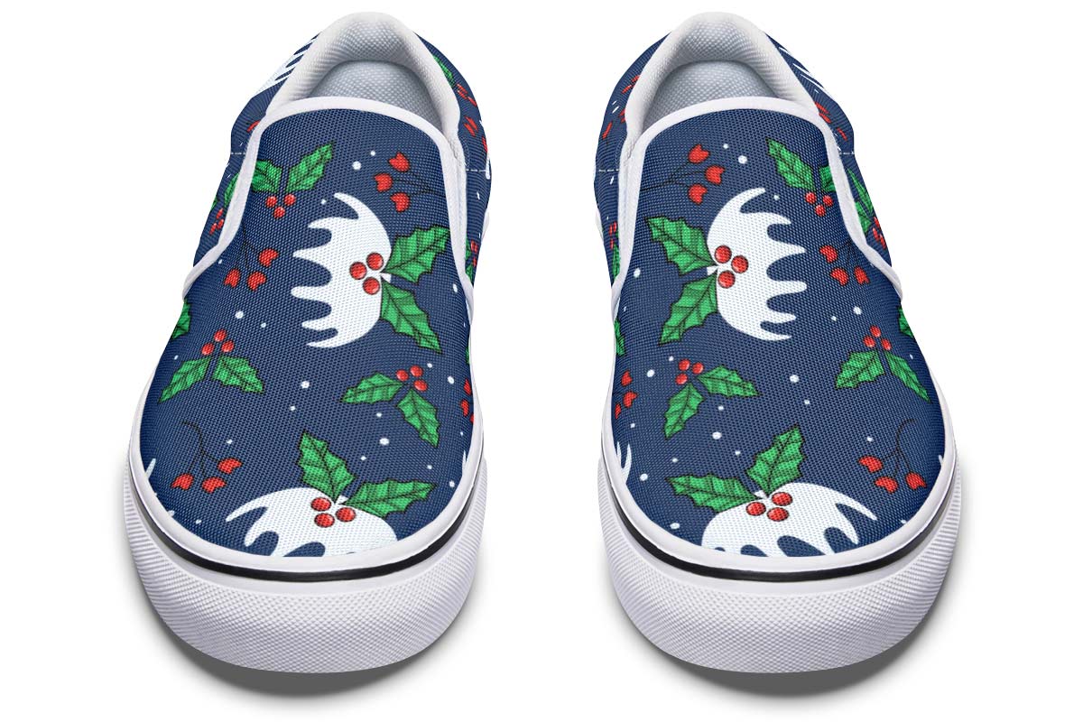 Snowy Mistletoe Slip-On Shoes