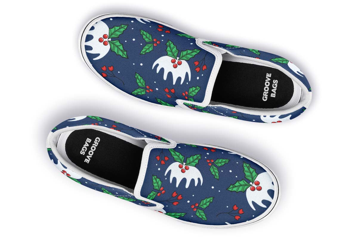 Snowy Mistletoe Slip-On Shoes
