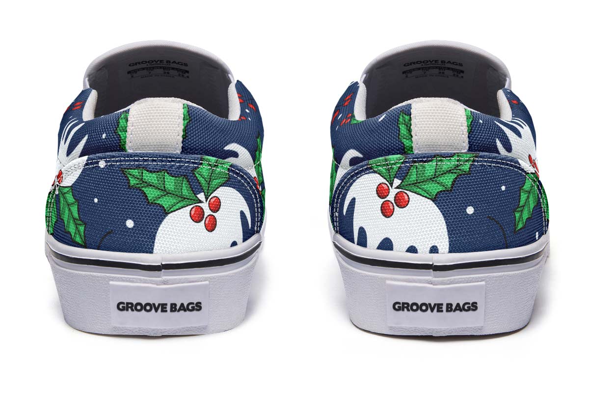Snowy Mistletoe Slip-On Shoes
