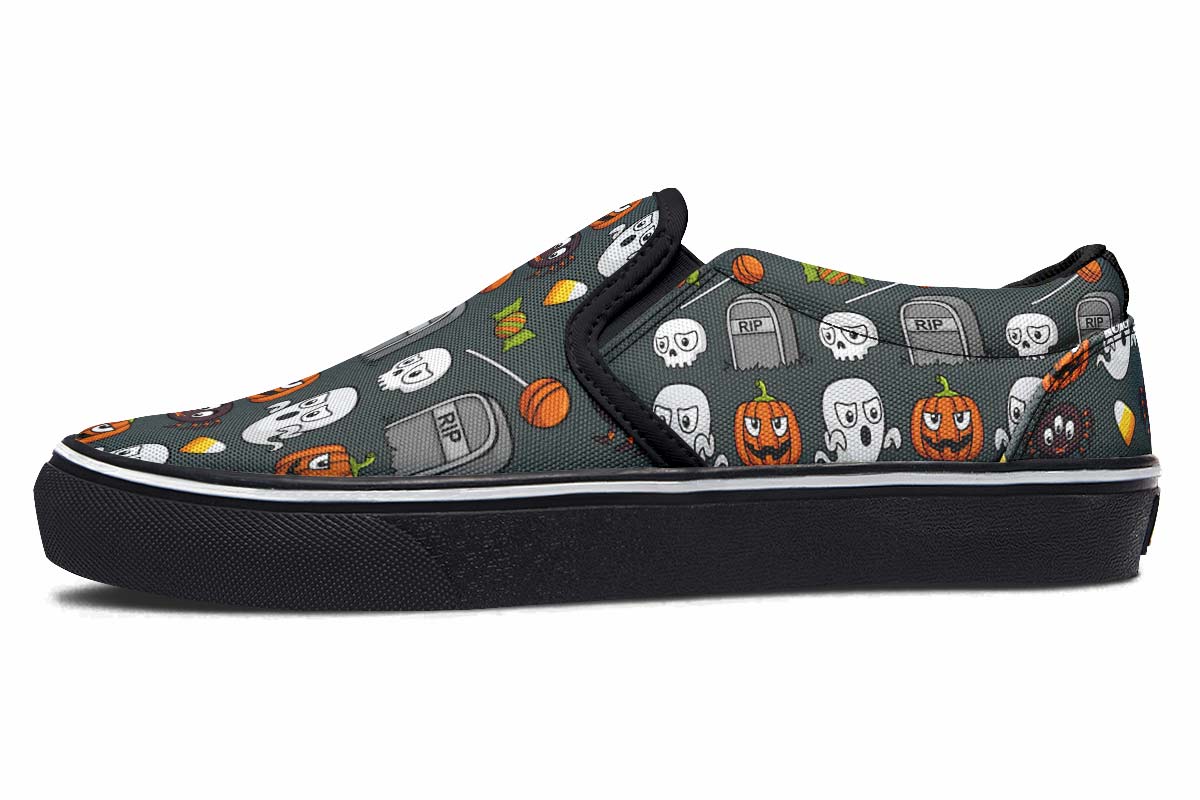 Spooky Halloween Slip-On Shoes