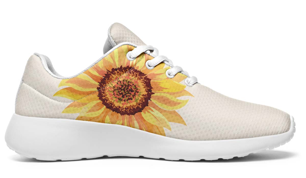 Watercolor Sunflowers White