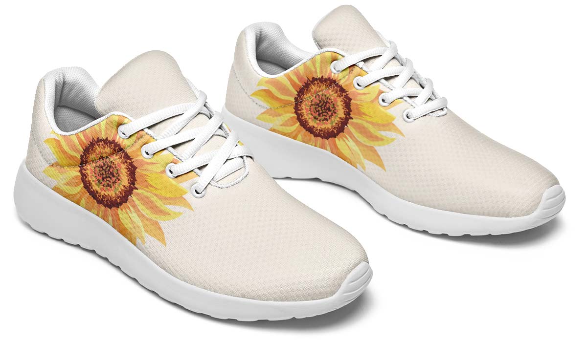 Watercolor Sunflowers White