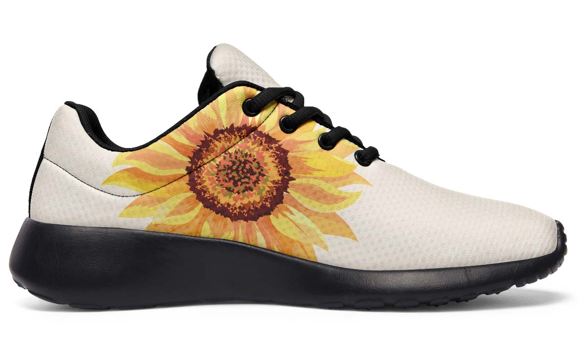 Watercolor Sunflowers White