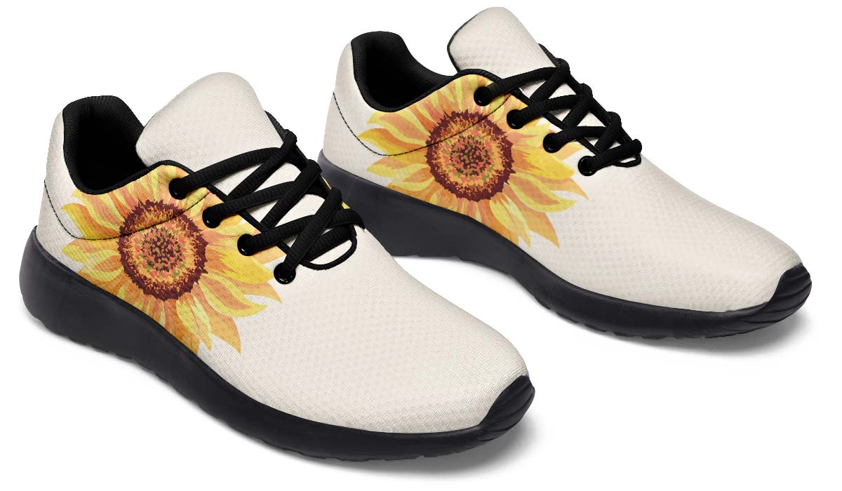 Watercolor Sunflowers White