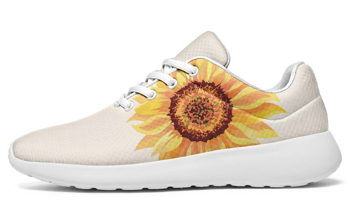 Watercolor Sunflowers White