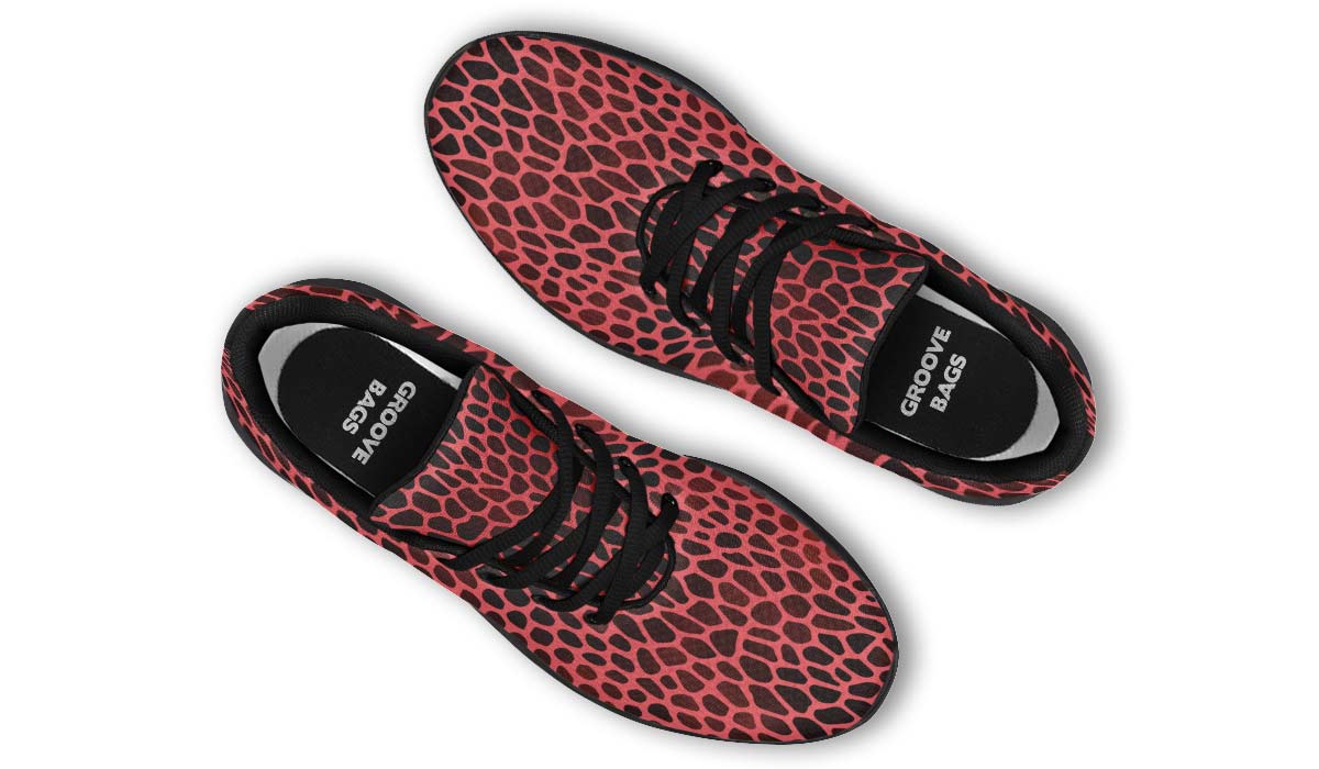 Pink Reptile Design Sneakers