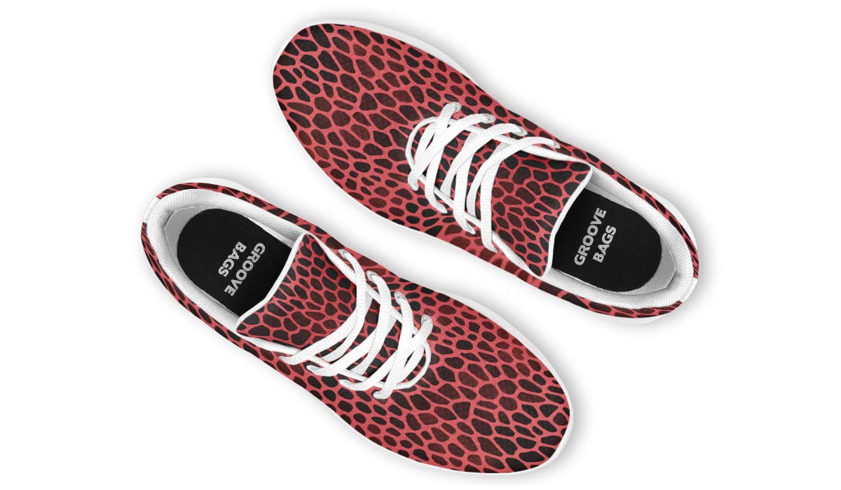 Pink Reptile Design Sneakers
