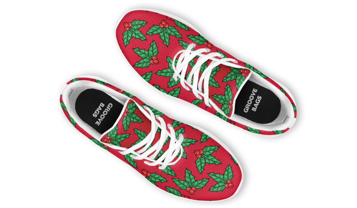 Red And Green Mistletoe Sneakers