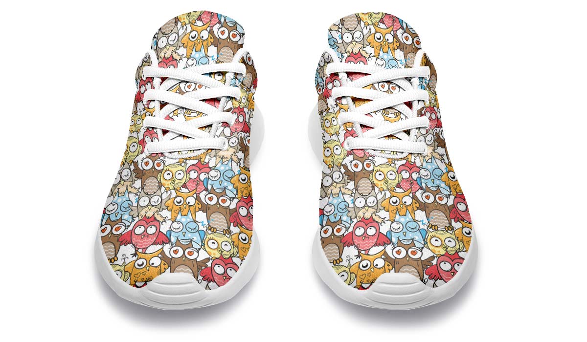 Silly Owl Pattern Sneakers
