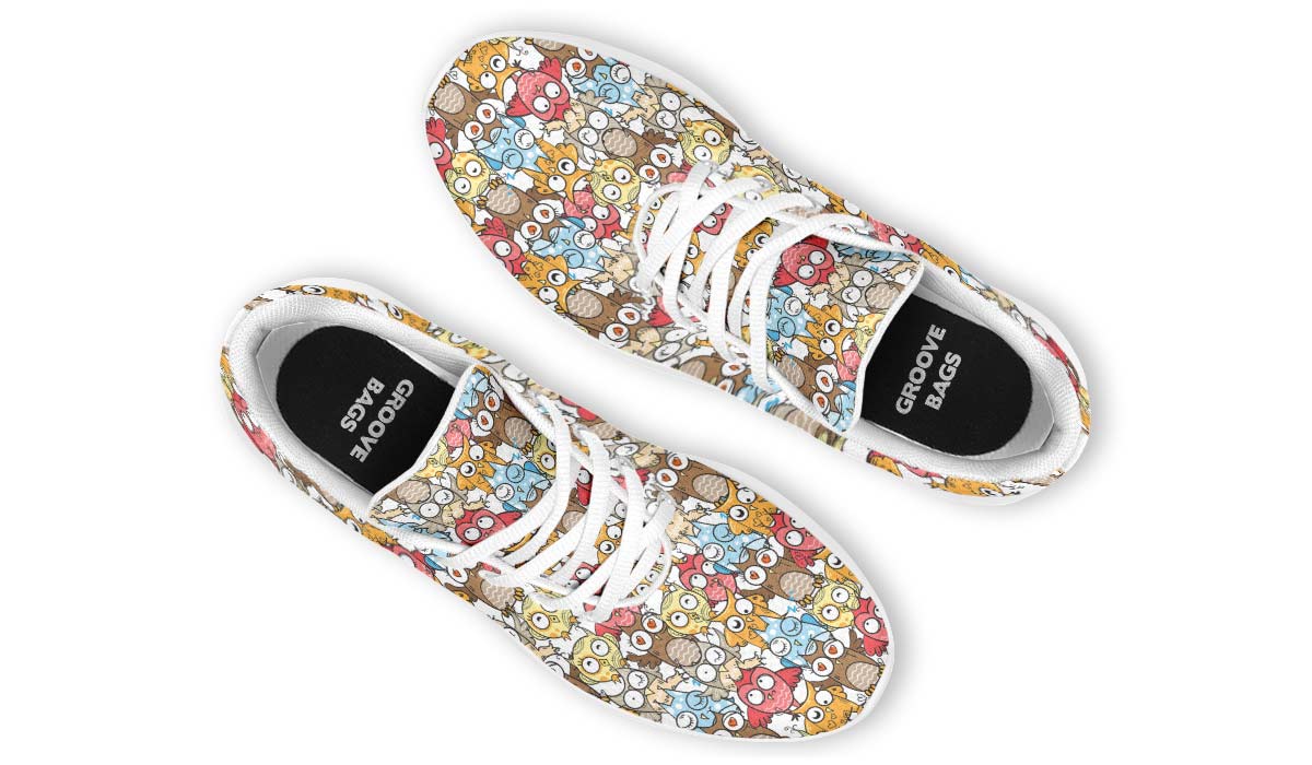 Silly Owl Pattern Sneakers