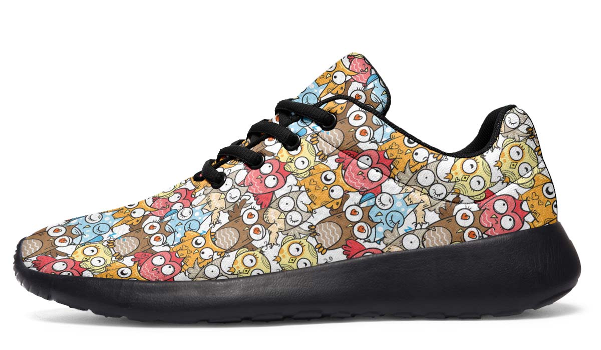 Silly Owl Pattern Sneakers