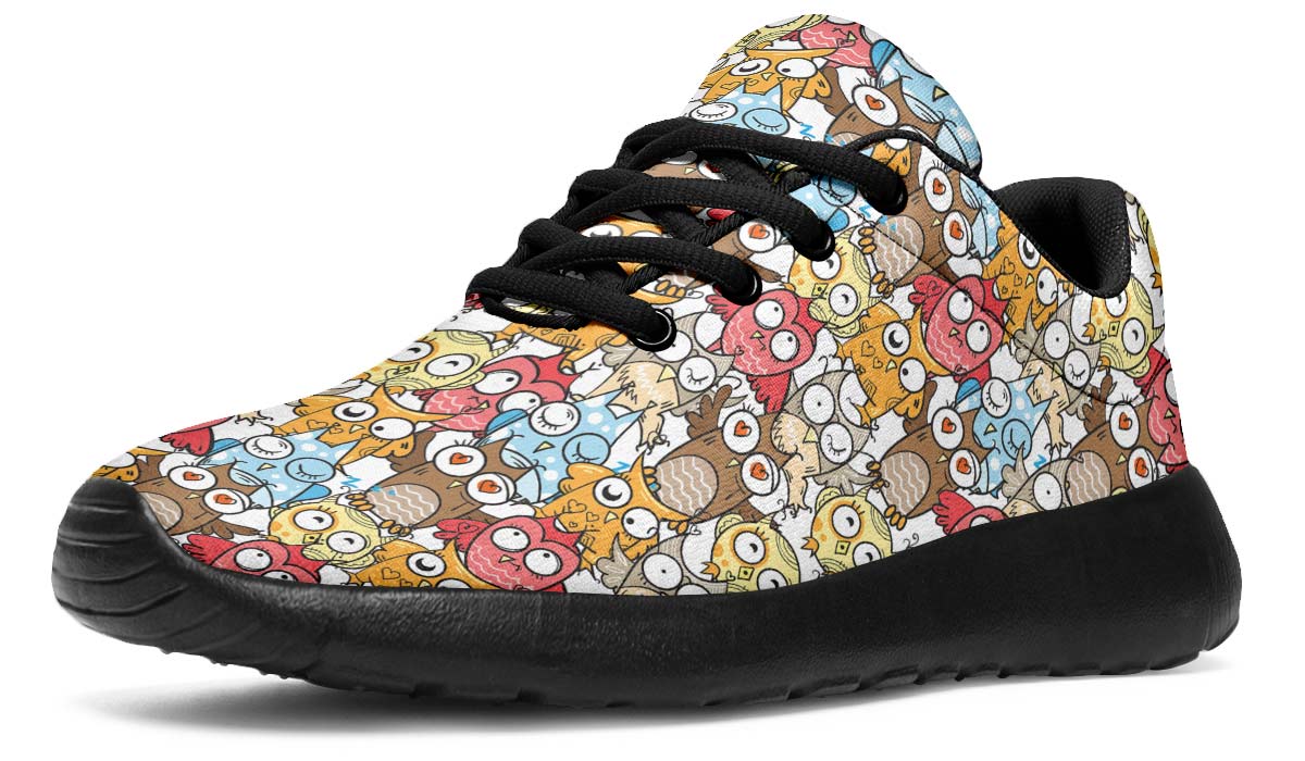 Silly Owl Pattern Sneakers