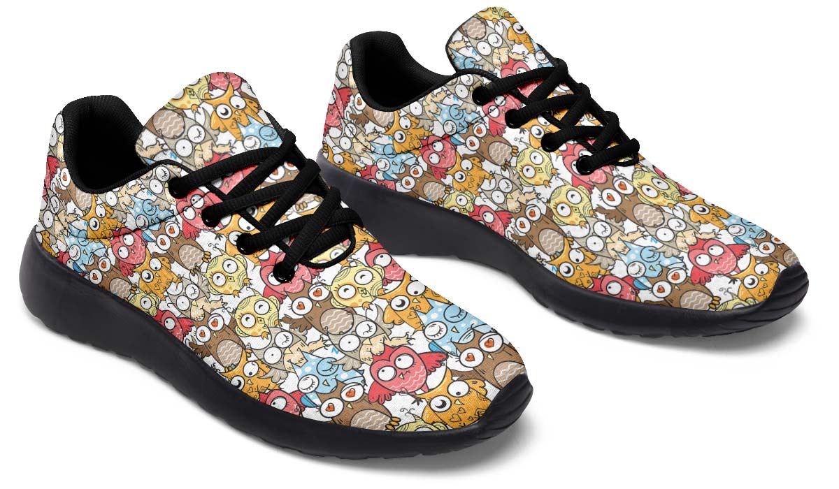 Silly Owl Pattern Sneakers