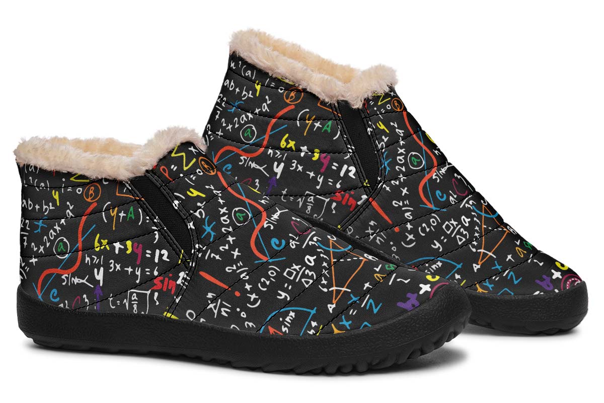 Colorful Math Formula Winter Sneakers