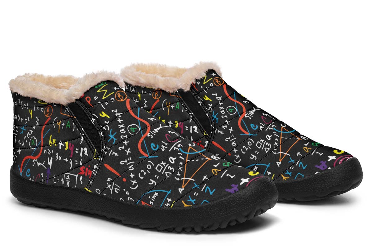 Colorful Math Formula Winter Sneakers
