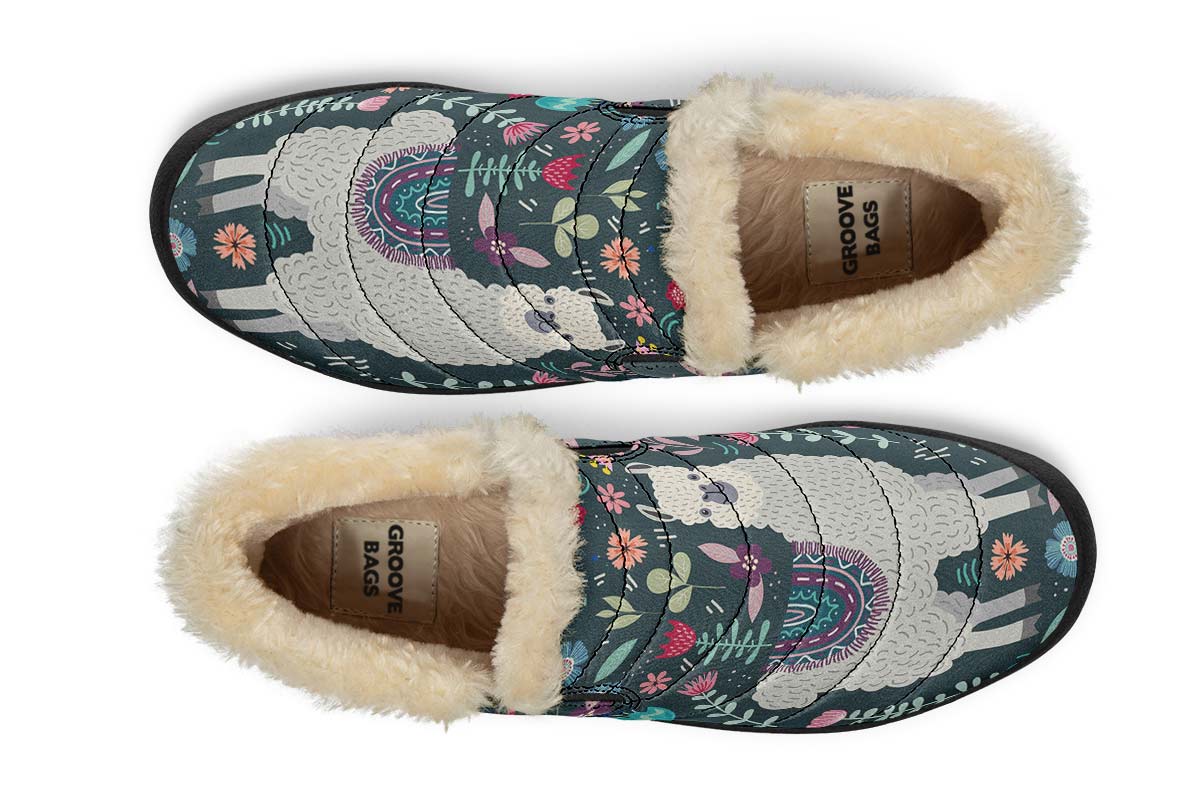 Floral Llama Winter Sneakers