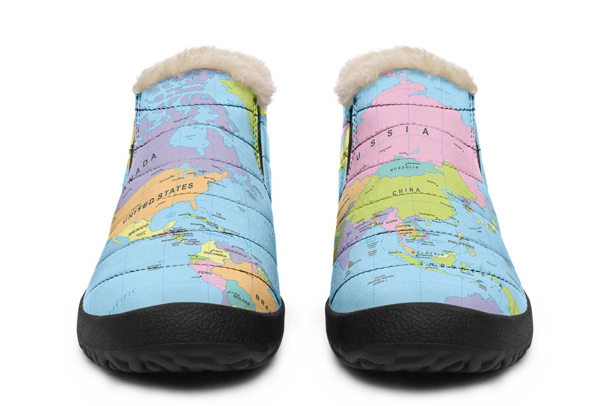 Geography Globe Winter Sneakers