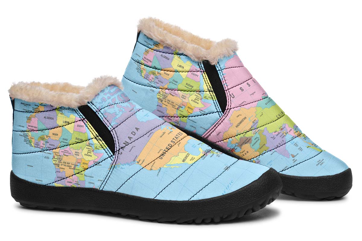 Geography Globe Winter Sneakers
